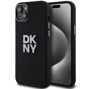 DKNY Liquid Silicone Metal Logo case for iPhone 15 Plus / 14 Plus - blackeng