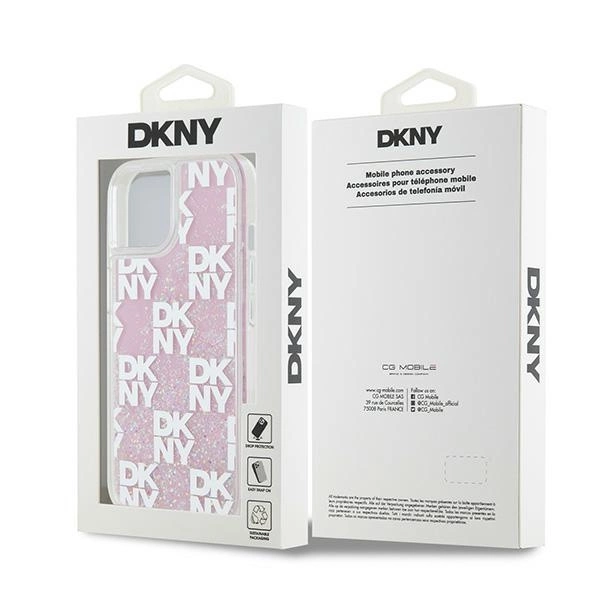 DKNY Liquid Glitter Multilogo case for iPhone 15 / 14 / 13 - pinkeng