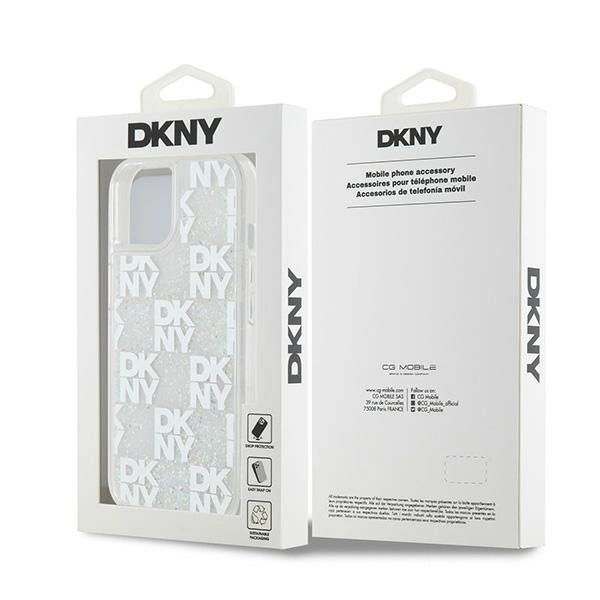 DKNY Liquid Glitter Multilogo case for iPhone 15 / 14 / 13 - whiteeng