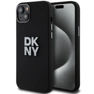 DKNY Liquid Silicone Metal Logo iPhone 15/14/13 Case - Blackeng