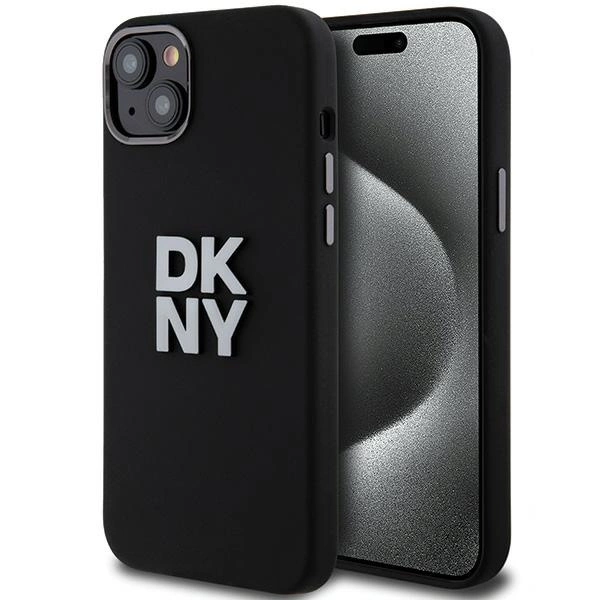 DKNY Liquid Silicone Metal Logo iPhone 15/14/13 Case - Blackeng