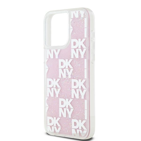 Etui DKNY Liquid Glitter Multilogo na iPhone 15 Pro Max - różowepol