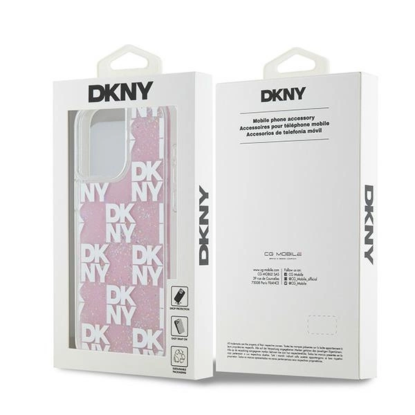 Etui DKNY Liquid Glitter Multilogo na iPhone 15 Pro Max - różowepol