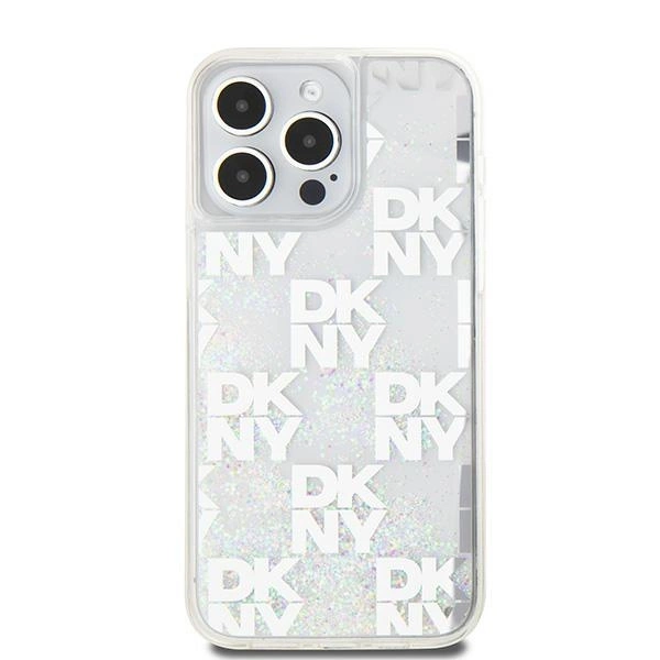 DKNY Liquid Glitter Multilogo case for iPhone 15 Pro Max - whiteeng