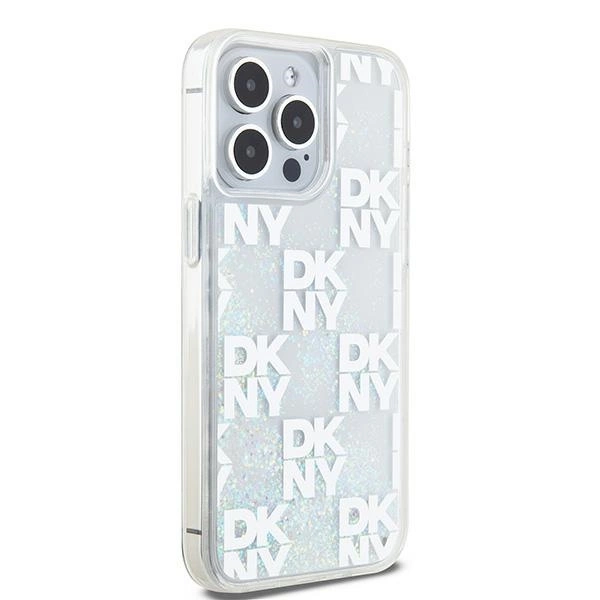 DKNY Liquid Glitter Multilogo case for iPhone 15 Pro Max - whiteeng