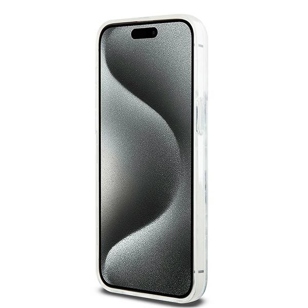 DKNY Liquid Glitter Multilogo case for iPhone 15 Pro Max - whiteeng