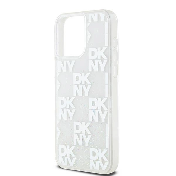 DKNY Liquid Glitter Multilogo case for iPhone 15 Pro Max - whiteeng