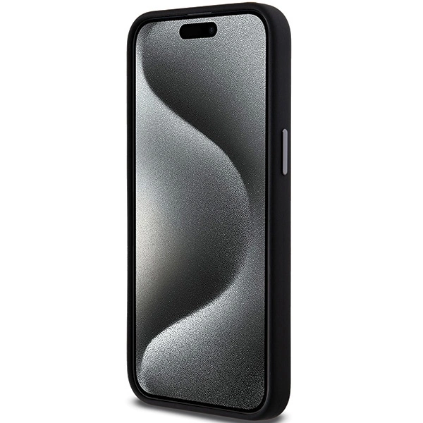 DKNY Liquid Silicone Metal Logo iPhone 15 Pro Max Case - Blackeng