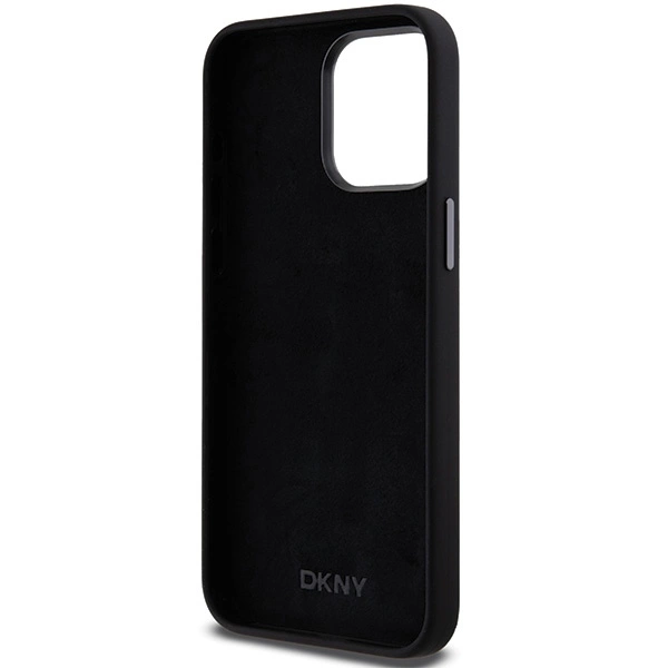 DKNY Liquid Silicone Metal Logo iPhone 15 Pro Max Case - Blackeng