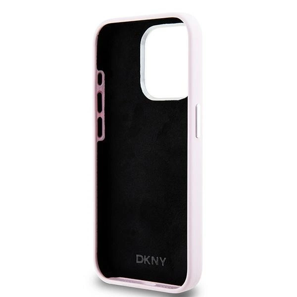 DKNY Liquid Silicone Small Metal Logo MagSafe case for iPhone 14 Pro - pinkeng