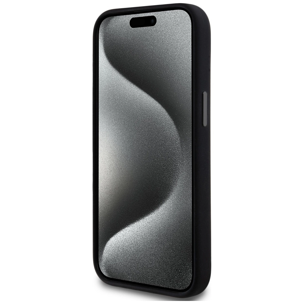 DKNY Liquid Silicone Small Metal Logo MagSafe Case for iPhone 14/15/13 - Blackeng