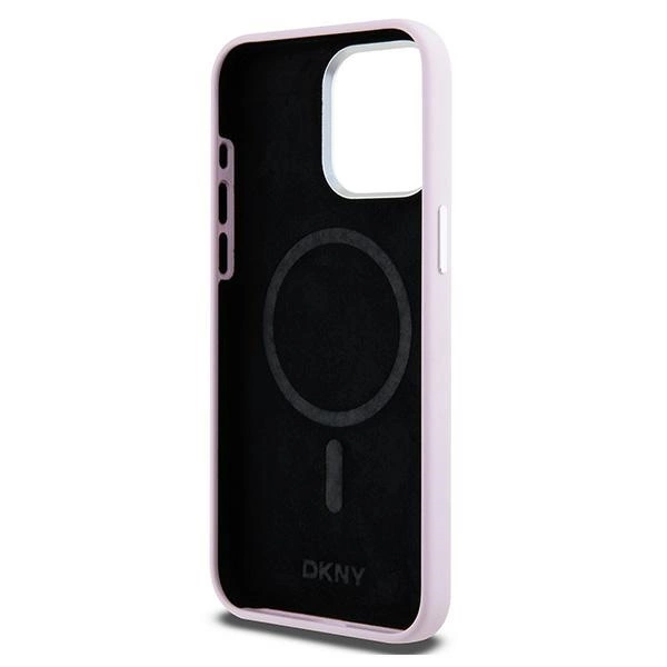 Etui DKNY Liquid Silicone Small Metal Logo MagSafe na iPhone 14 Pro Max - różowepol
