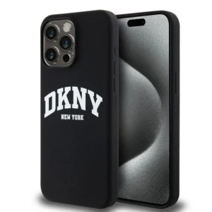 DKNY Liquid Silicone White Printed Logo MagSafe iPhone 14 Pro Max Case - Blackeng