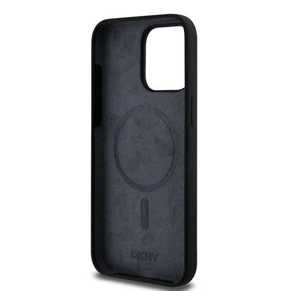 DKNY Liquid Silicone White Printed Logo MagSafe iPhone 14 Pro Max Case - Blackeng