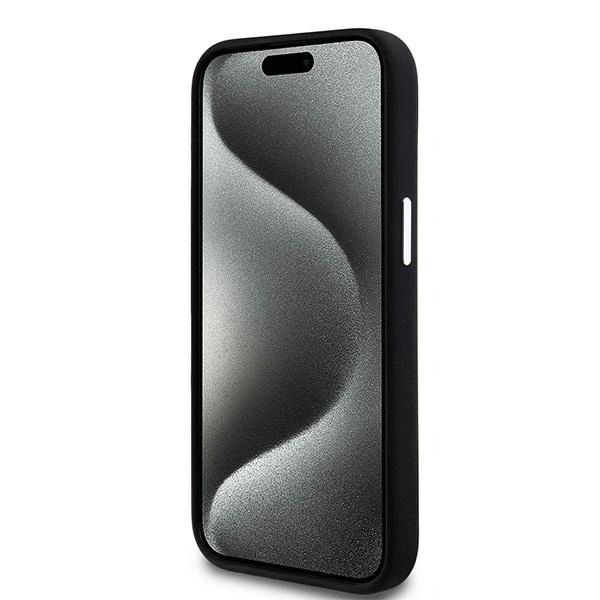 DKNY Liquid Silicone Small Metal Logo MagSafe Case for iPhone 15 Plus / 14 Plus - Blackeng