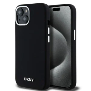 Etui DKNY Liquid Silicone Small Metal Logo MagSafe na iPhone 15 / 14 / 13 - czarnepol