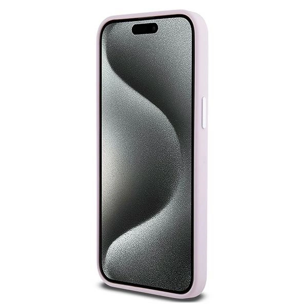 Etui DKNY Liquid Silicone Small Metal Logo MagSafe na iPhone 15 Pro Max - różowepol