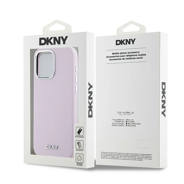 Etui DKNY Liquid Silicone Small Metal Logo MagSafe na iPhone 15 Pro Max - różowepol