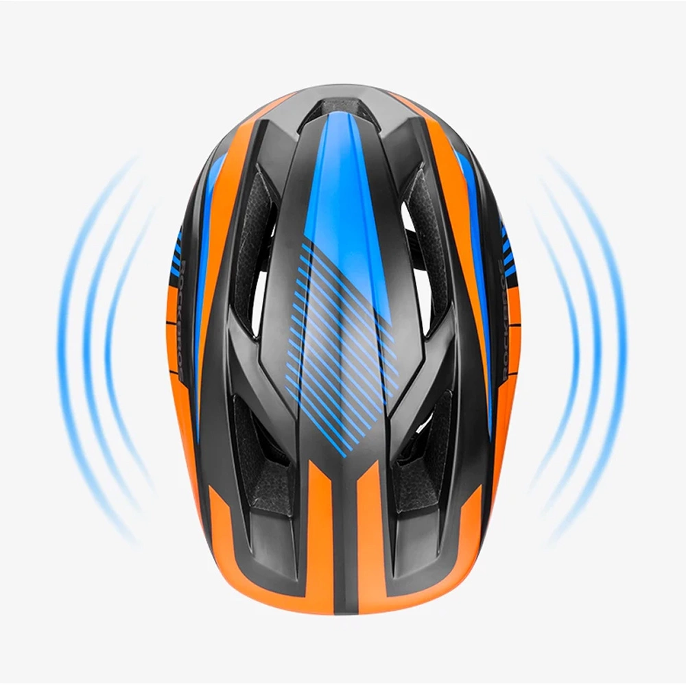 [RETURNED ITEM] Children's bicycle helmet with detachable visor Rockbros TT-32SOBL-S size S - black and orangeeng