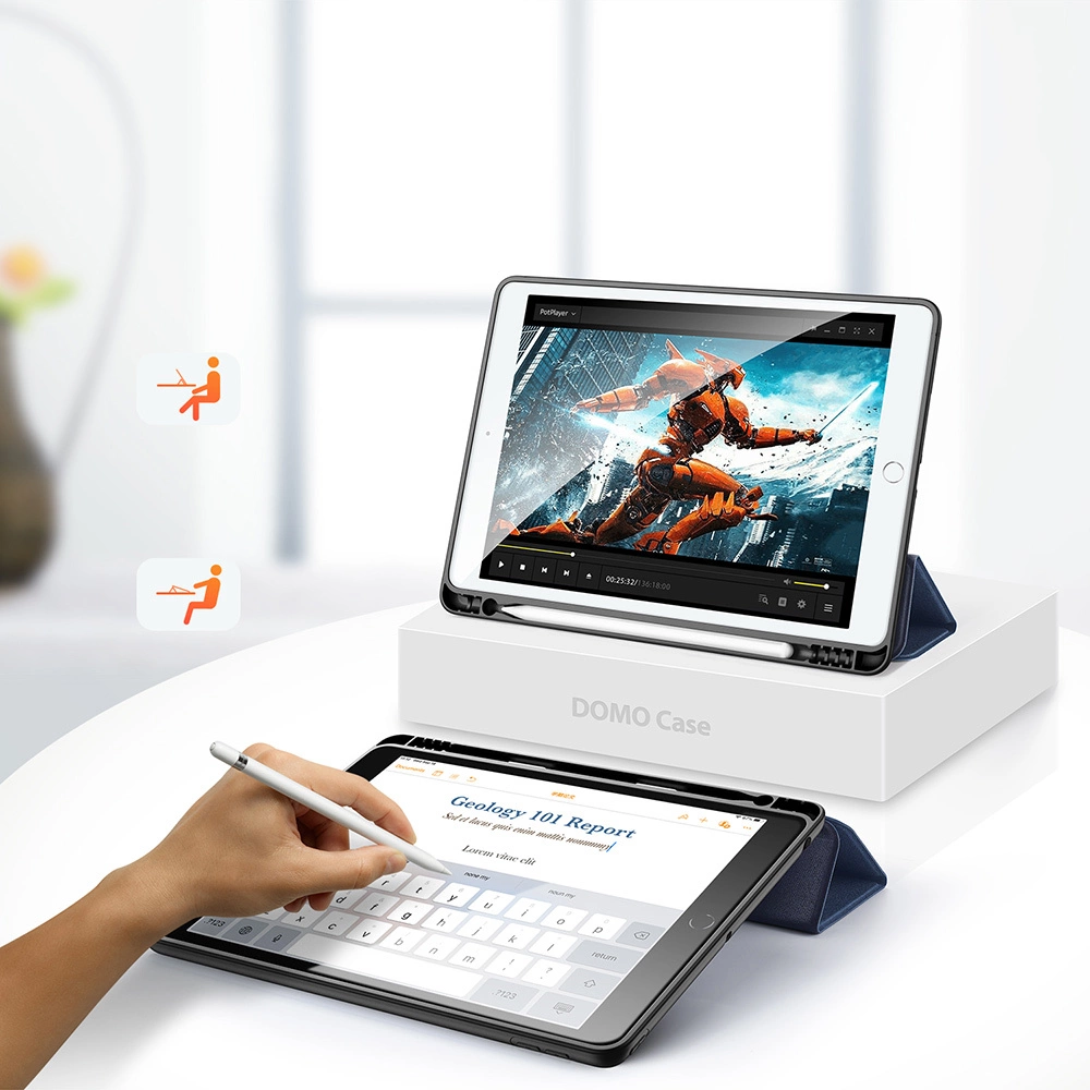 Dux Ducis Domo case with flap and smart sleep for iPad 7 / 8 / 9 10.2'' - blueeng