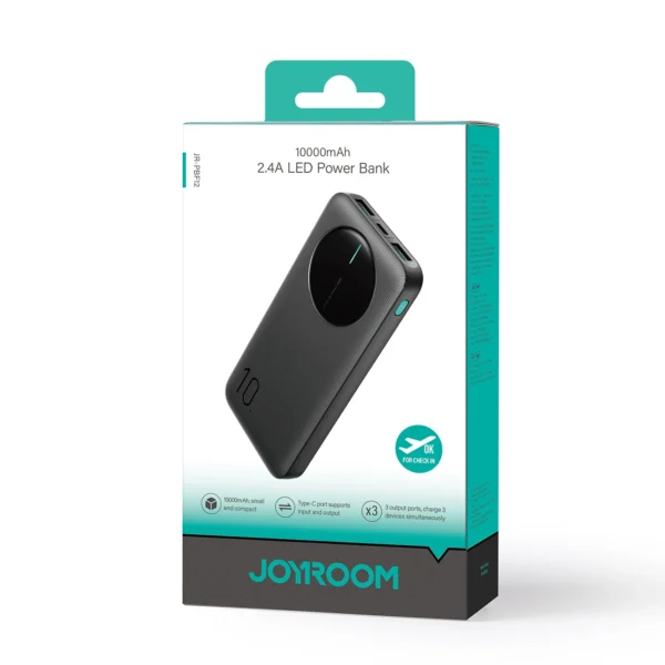 Powerbank Joyroom JR-PBF12 10000mAh 2.4A 2x USB-A 1x USB-C - blackeng