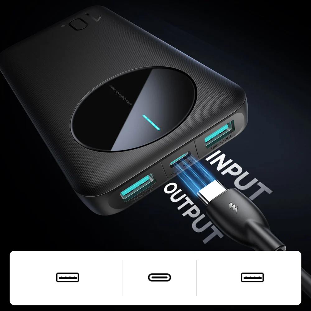 Powerbank Joyroom JR-PBF12 10000mAh 2.4A 2x USB-A 1x USB-C - blackeng