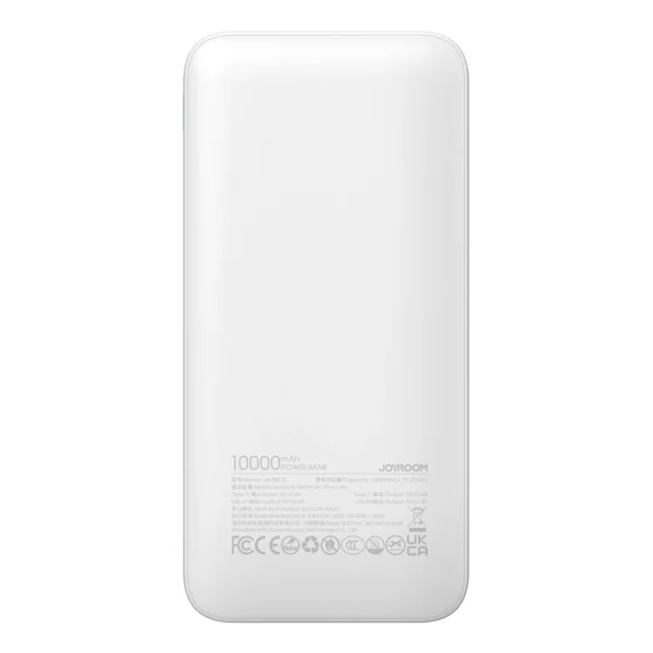 Powerbank Joyroom JR-PBF12 10000mAh 2.4A 2x USB-A 1x USB-C - whiteeng