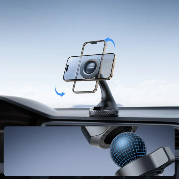 Joyroom JR-ZS406 magnetic car holder for windshield / cockpit - blackeng