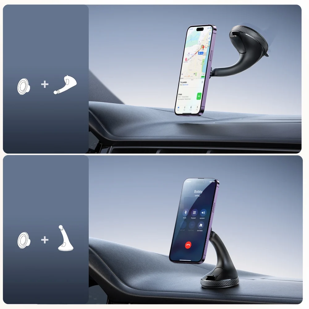 Joyroom JR-ZS406 magnetic car holder for windshield / cockpit - blackeng