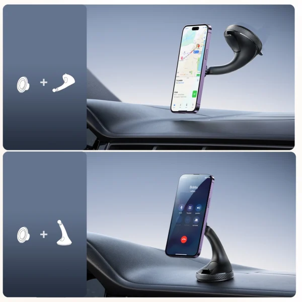 Joyroom JR-ZS406 magnetic car holder for windshield / cockpit - blackeng