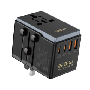 Dudao A65Pro 65W EU / US / JP / AUS / UK travel adapter 2x USB-C 2x USB-A - blackeng