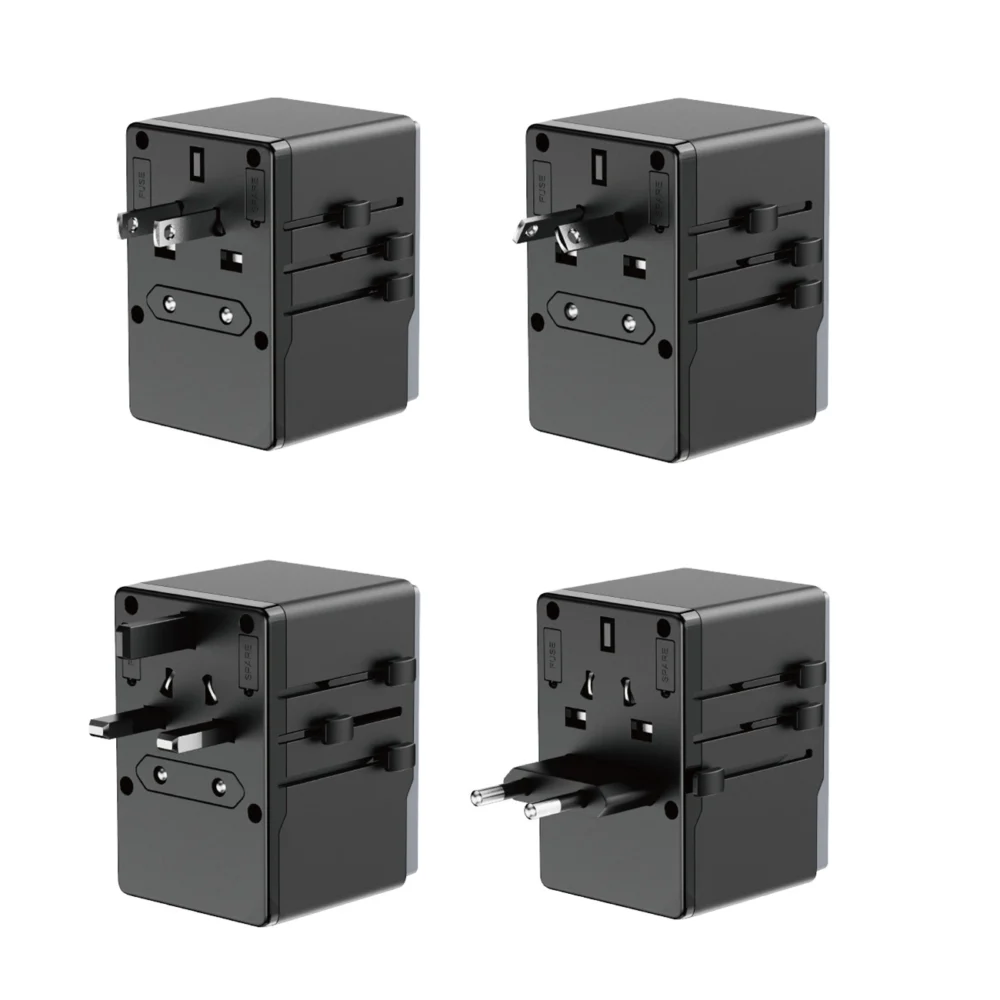 Dudao A65Pro 65W EU / US / JP / AUS / UK travel adapter 2x USB-C 2x USB-A - blackeng