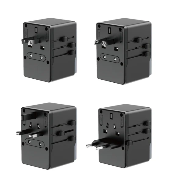 Dudao A65Pro 65W EU / US / JP / AUS / UK travel adapter 2x USB-C 2x USB-A - blackeng
