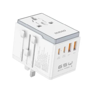 Dudao A65Pro 65W EU / US / JP / AUS / UK travel adapter 2x USB-C 2x USB-A - whiteeng