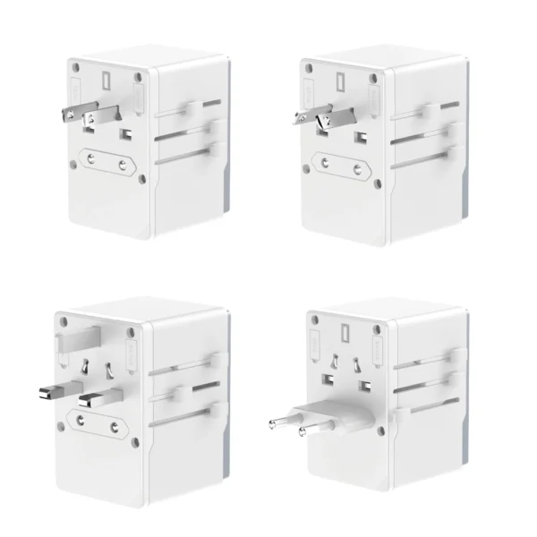 Dudao A65Pro 65W EU / US / JP / AUS / UK travel adapter 2x USB-C 2x USB-A - whiteeng