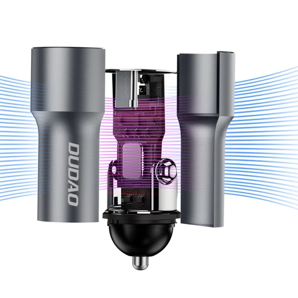 Dudao R14 USB-C 30W PD car charger - silvereng