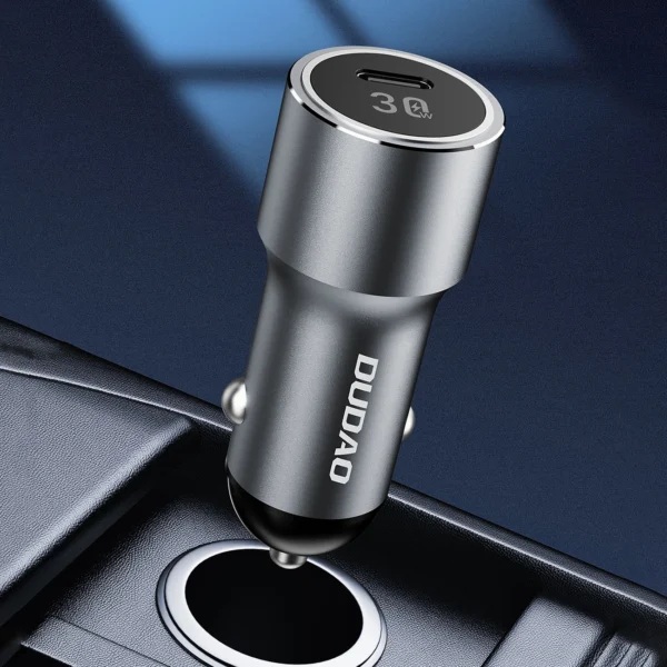 Dudao R14 USB-C 30W PD car charger - silvereng