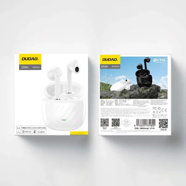 Dudao U14+ wireless in-ear TWS Bluetooth 5.3 headphones - whiteeng
