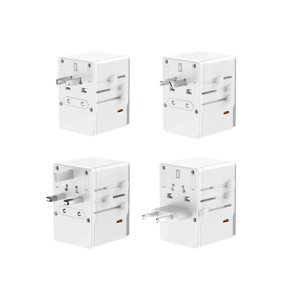 Dudao A35Pro 35W EU / UK / AUS / US / JP travel adapter 3x USB-C 2x USB-A - whiteeng