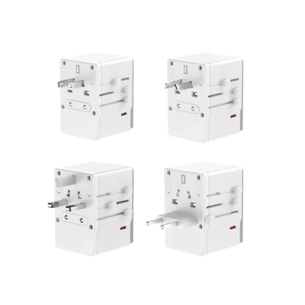 Dudao A35Pro 35W EU / UK / AUS / US / JP travel adapter 3x USB-C 2x USB-A - whiteeng