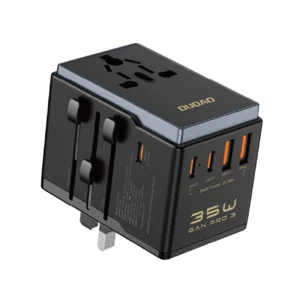 Dudao A35Pro 35W EU / UK / AUS / US / JP travel adapter 3x USB-C 2x USB-A - blackeng