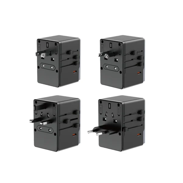 Dudao A35Pro 35W EU / UK / AUS / US / JP travel adapter 3x USB-C 2x USB-A - blackeng