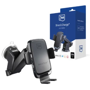 3mk Drive & Charge car phone holder for grille/window/cockpit with inductive charger - blackeng