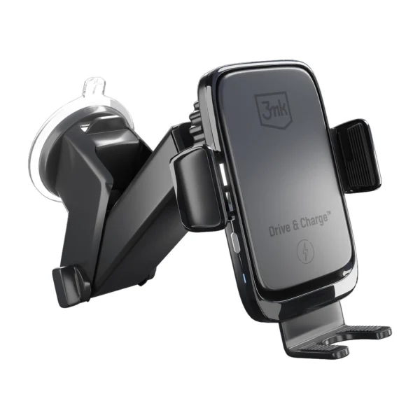 3mk Drive & Charge car phone holder for grille/window/cockpit with inductive charger - blackeng