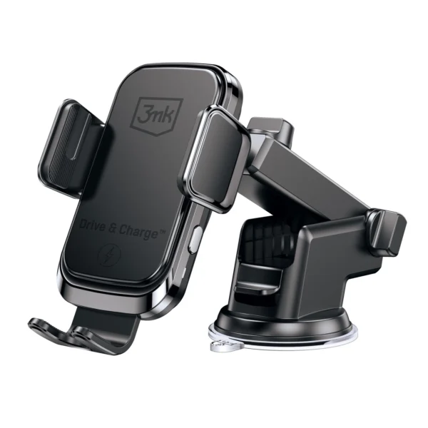 3mk Drive & Charge car phone holder for grille/window/cockpit with inductive charger - blackeng