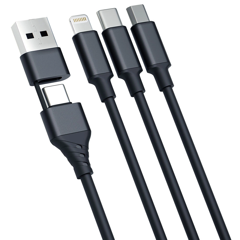 3mk Hyper Cable 3in1 USB-A - USB-C / USB-C - micro USB - Lightning 1.5m - blackeng