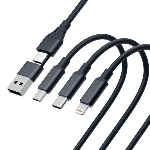 3mk Hyper Cable 3in1 USB-A - USB-C / USB-C - micro USB - Lightning 1.5m - blackeng