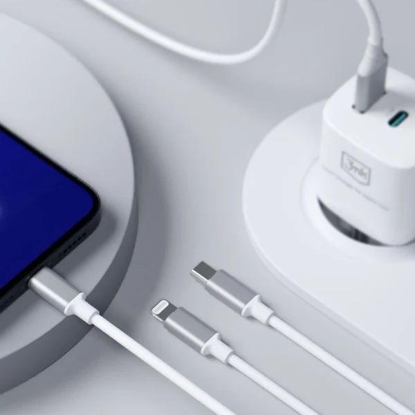 3mk Hyper Cable 3in1 USB-A - USB-C / USB-C - micro USB - Lightning 1.5m - whiteeng