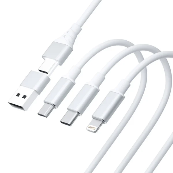 3mk Hyper Cable 3in1 USB-A - USB-C / USB-C - micro USB - Lightning 1.5m - whiteeng