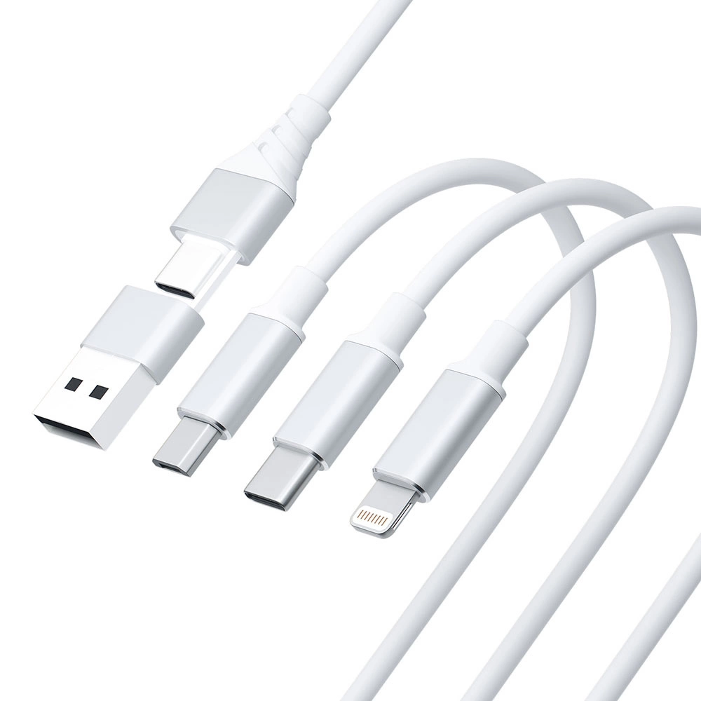 3mk Hyper Cable 3in1 USB-A - USB-C / USB-C - micro USB - Lightning 1.5m - whiteeng